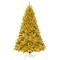 Costway 7.5Ft Hinged Unlit Artificial Tinsel Christmas Tree Holiday,Silver ,Gold